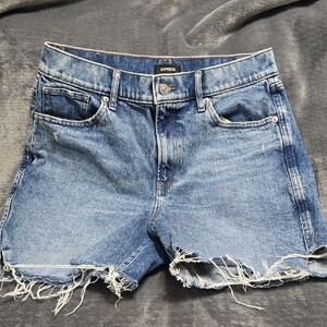 Express Women's Distressed Blue Jean Shorts
